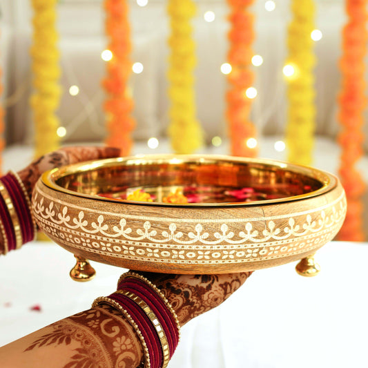 Heritage Charm Urli, Wood & SS