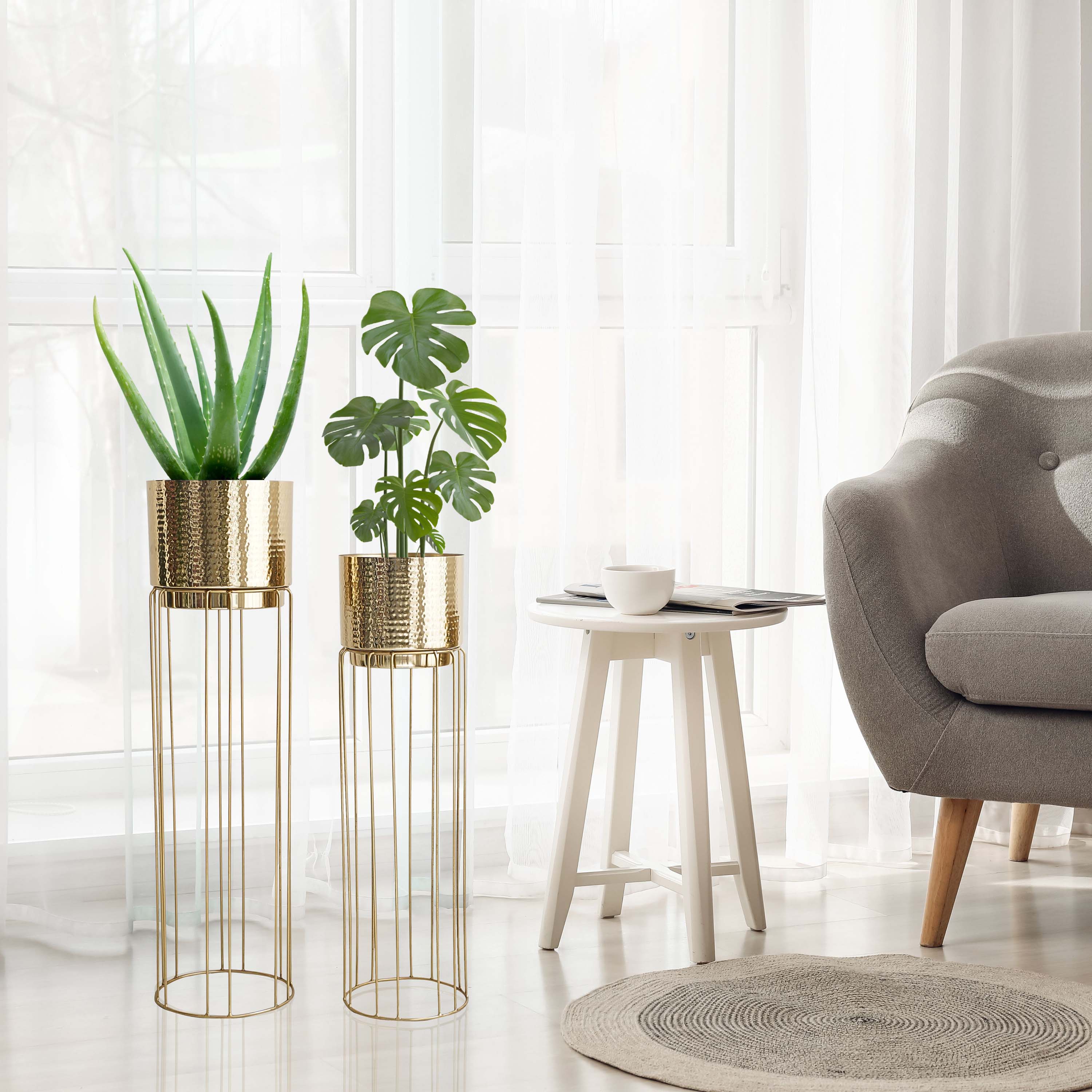 Tall Stand Metal Planter, Set (Planter Only)