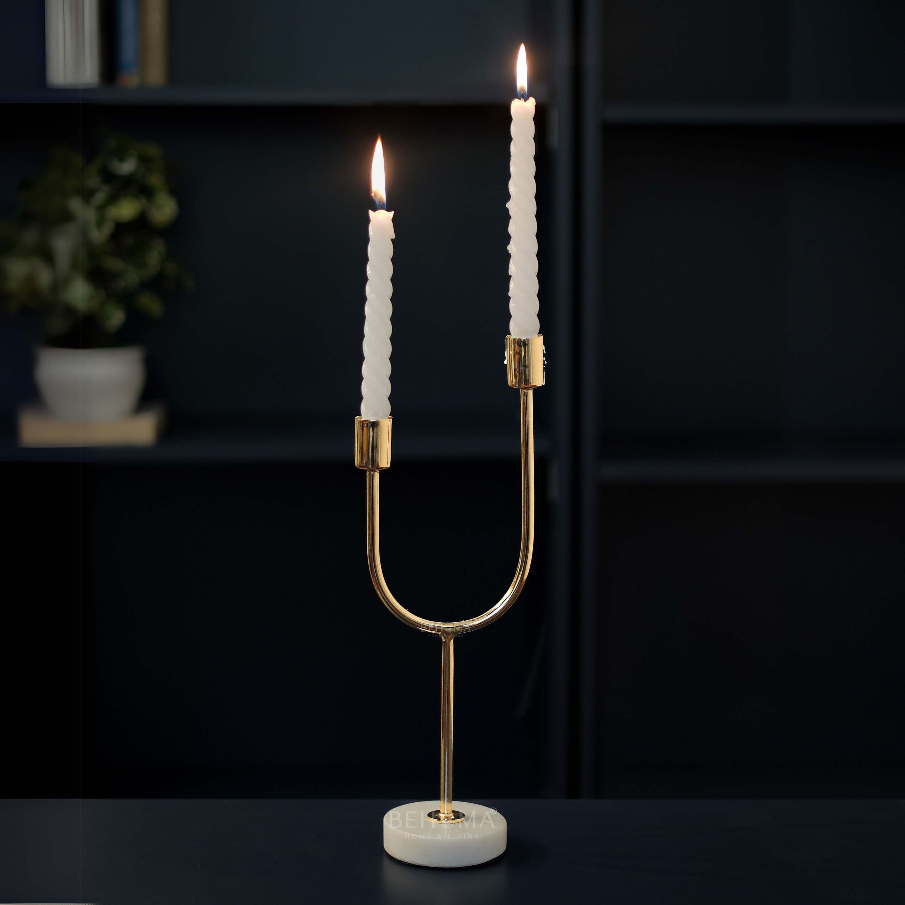 Golden Arc Dual Candle Holder