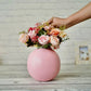 Metal ball flower vase pink large 