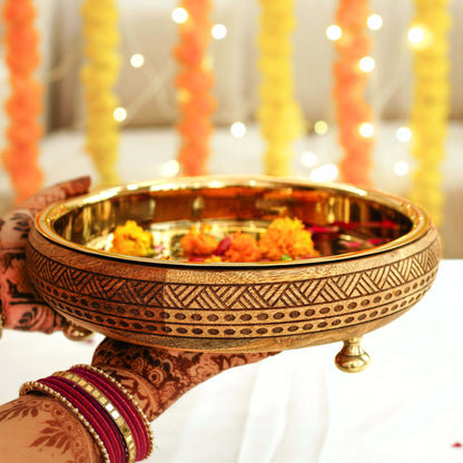 Heritage Charm Urli, Wood & SS