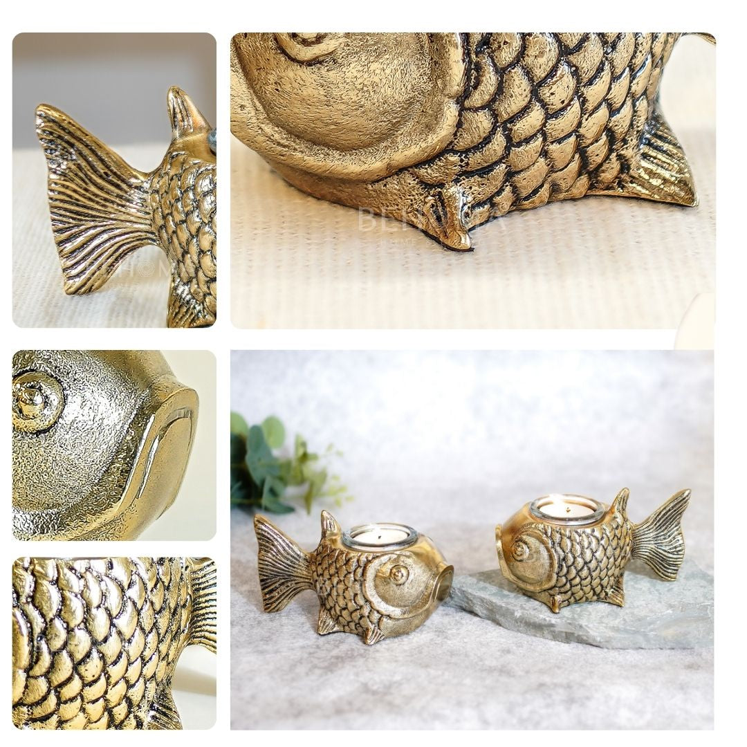 Metal Fish Candle Holder, Set