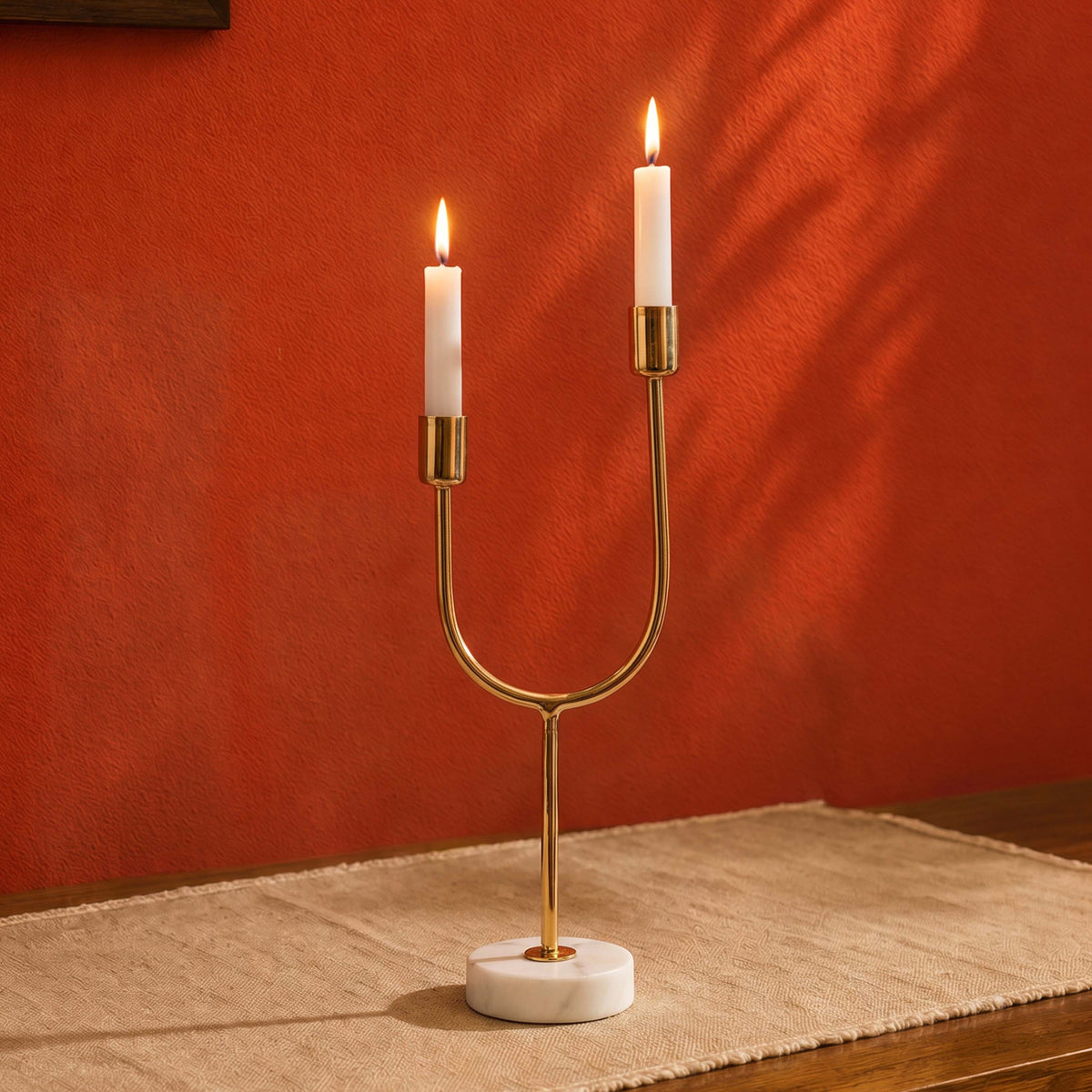 Golden Arc Candle Holder