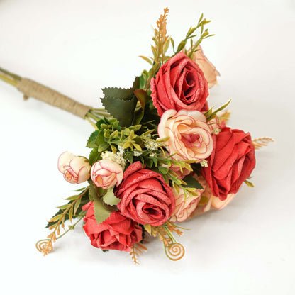 Combo of Metal Vase and Pink Roses