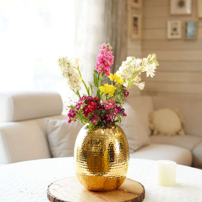 Metal flower vase, vase for home decor, golden vase