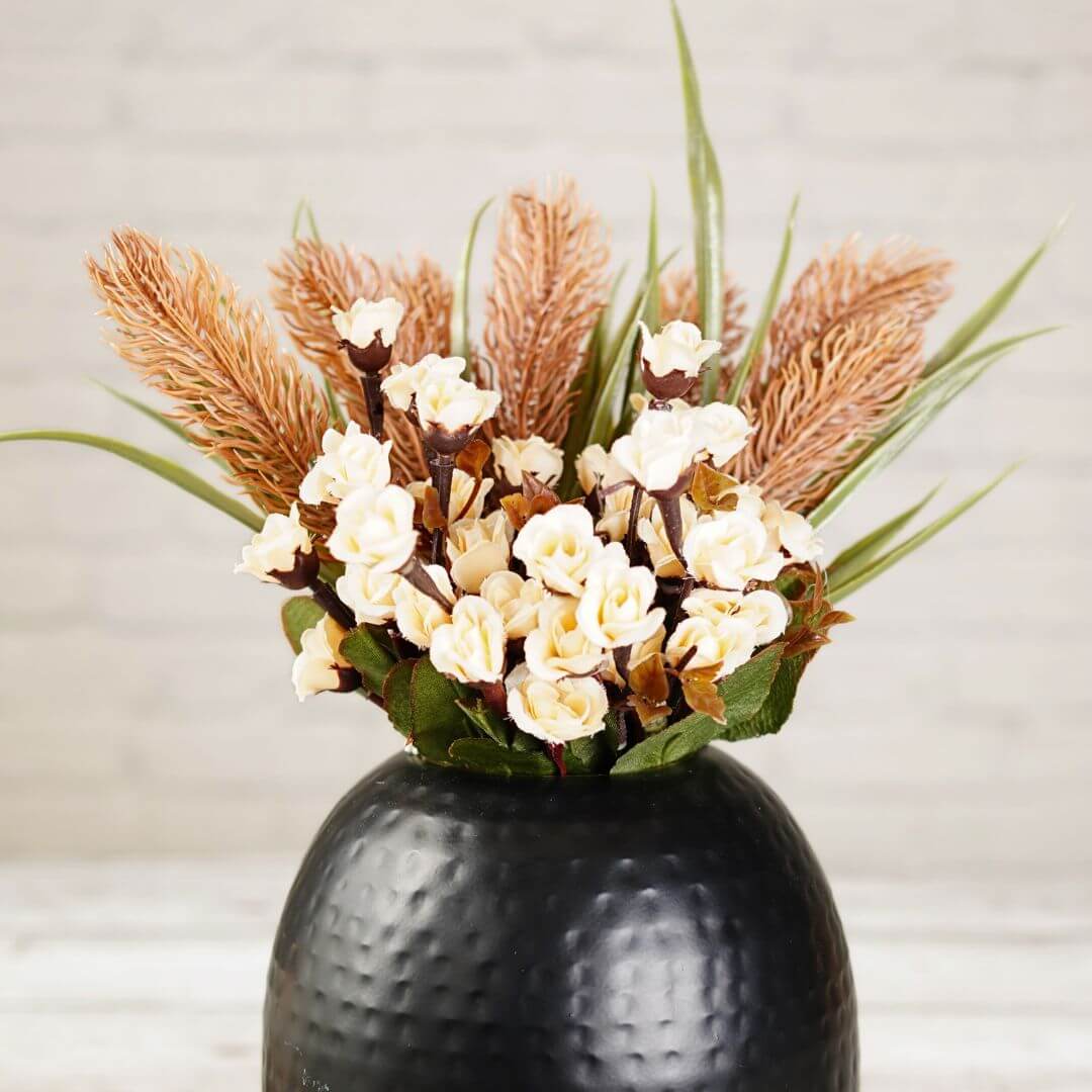 Hammered Flower vase - With Flower