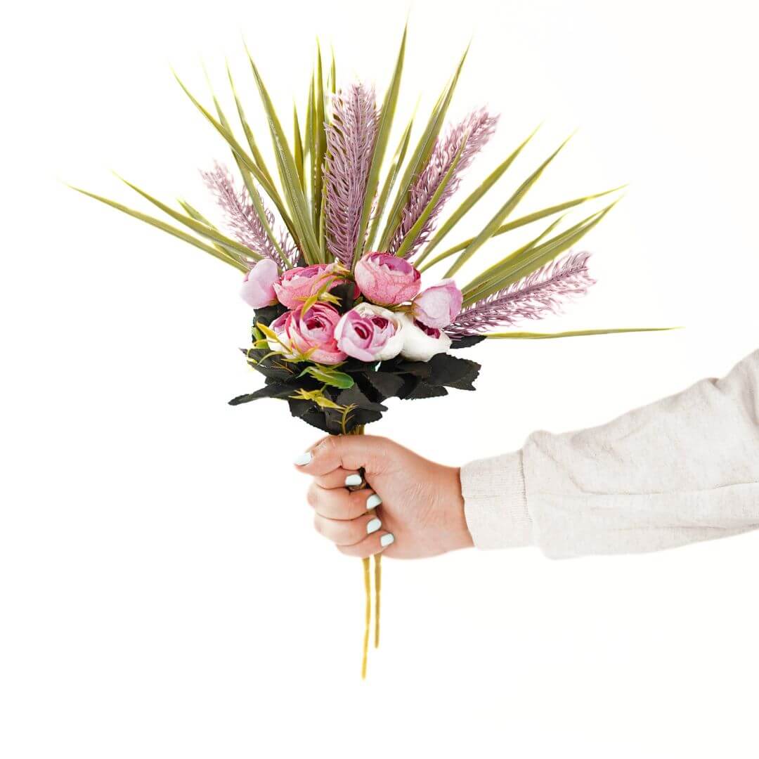 Behoma Purple Decorative Flower Bunch, (Faux Flowers)
