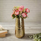 Embossed Metal Flower Vase - with flower