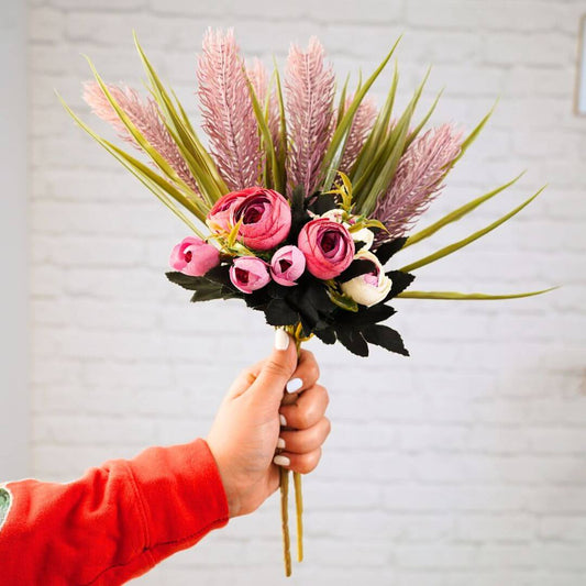 Behoma Purple Decorative Flower Bunch, (Faux Flowers)