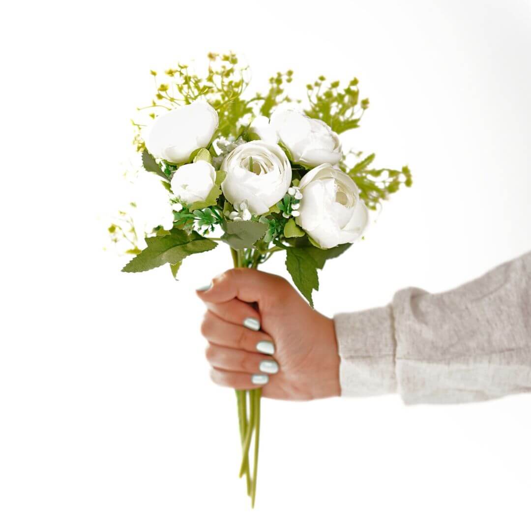 White Rose, Bouquet, White (Faux Flowers)