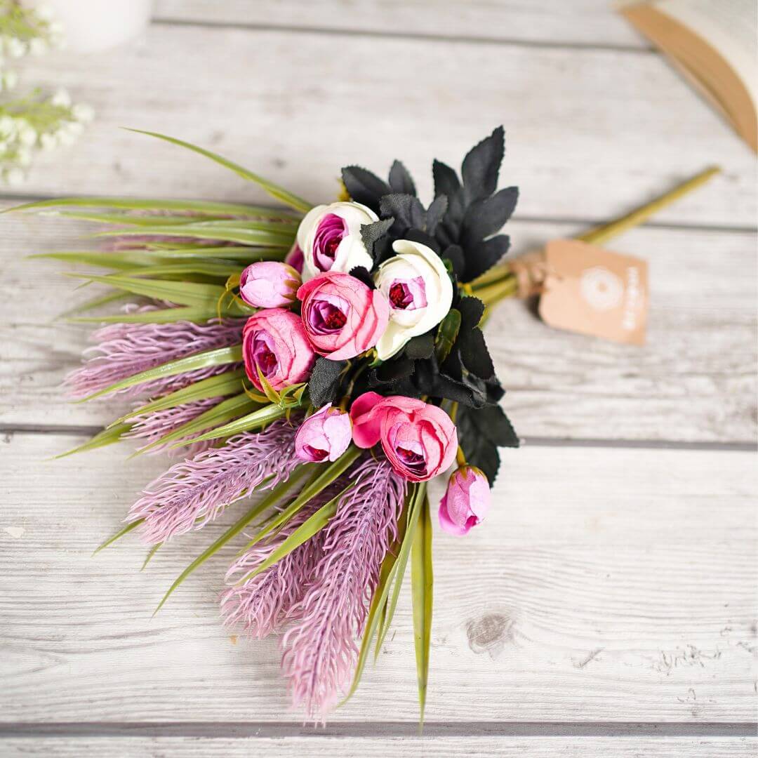 Behoma Purple Decorative Flower Bunch, (Faux Flowers)