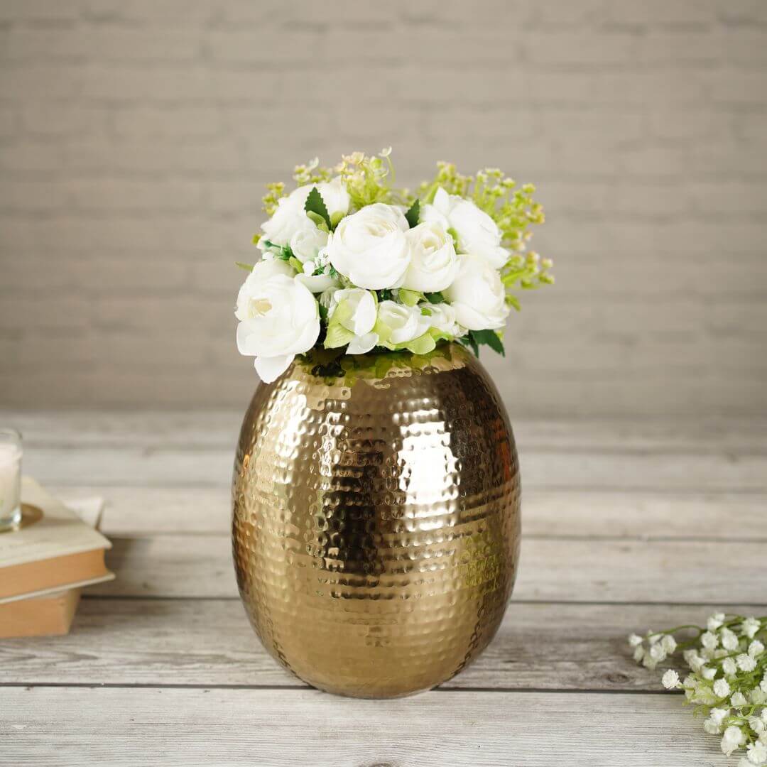 Hammered Flower vase - with flower