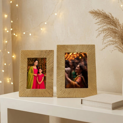 Sunburst Photo Frame, Gold, Set of 2