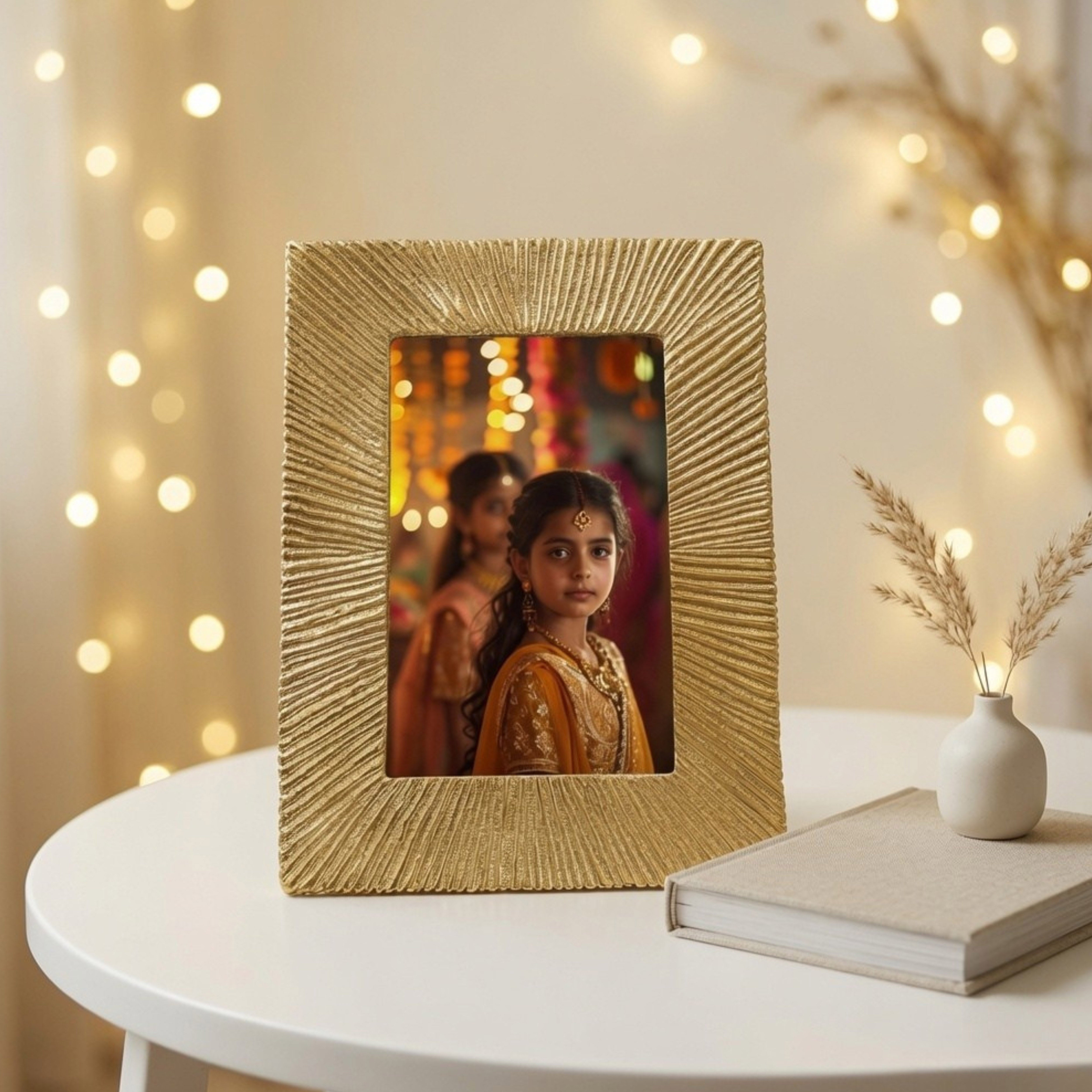 Sunburst Photo Frame, Gold, 4x6