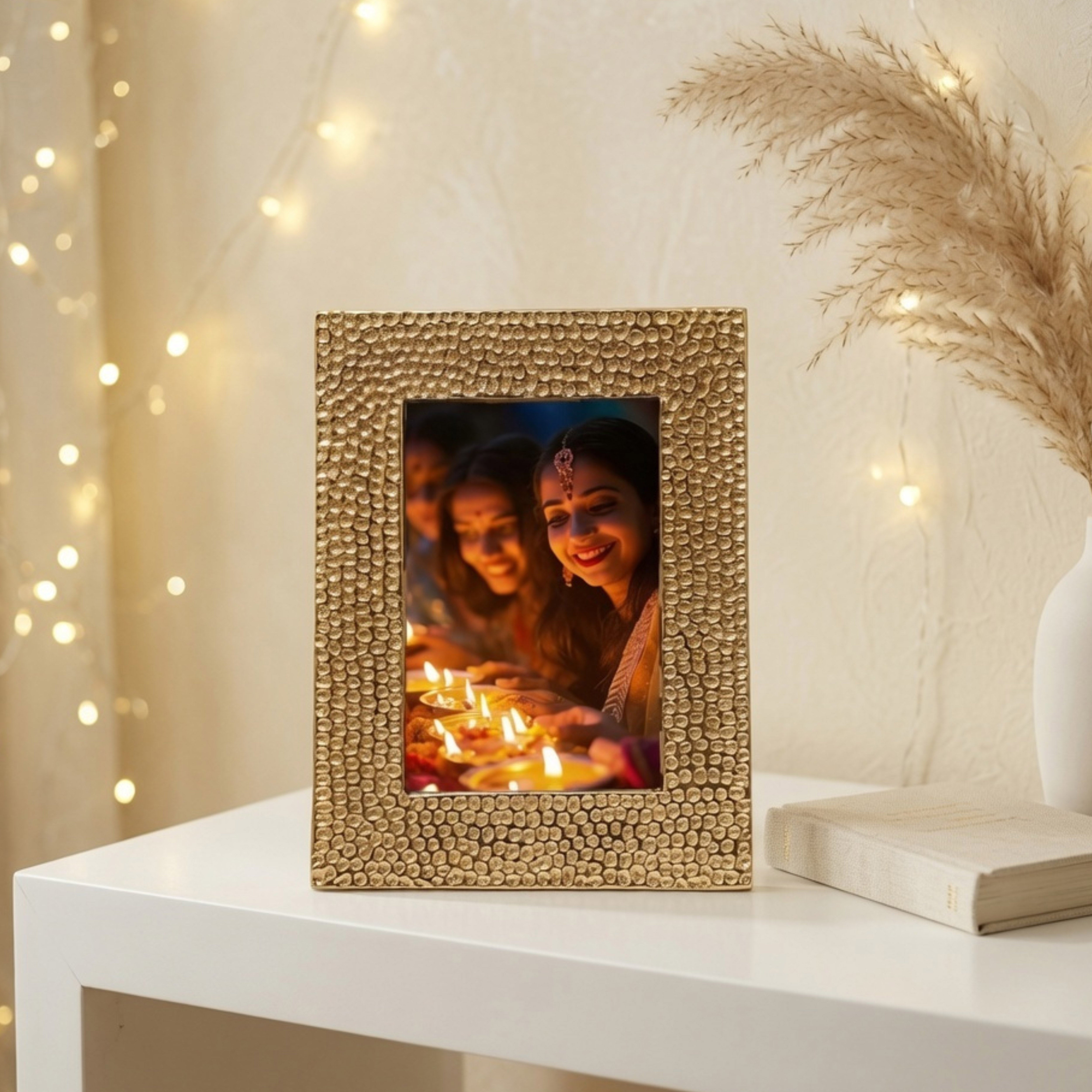 Hammered Photo Frame, Gold, Small