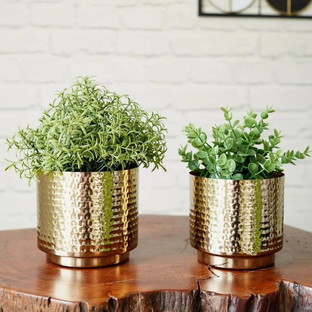 Hammered Table-top  Planter, Set of 2