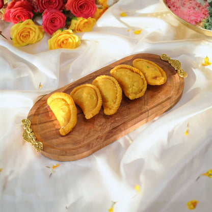 Wood & Brass Tray, Small