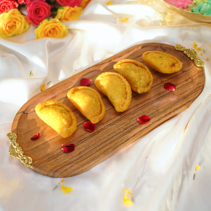 Wood & Brass Tray, Large