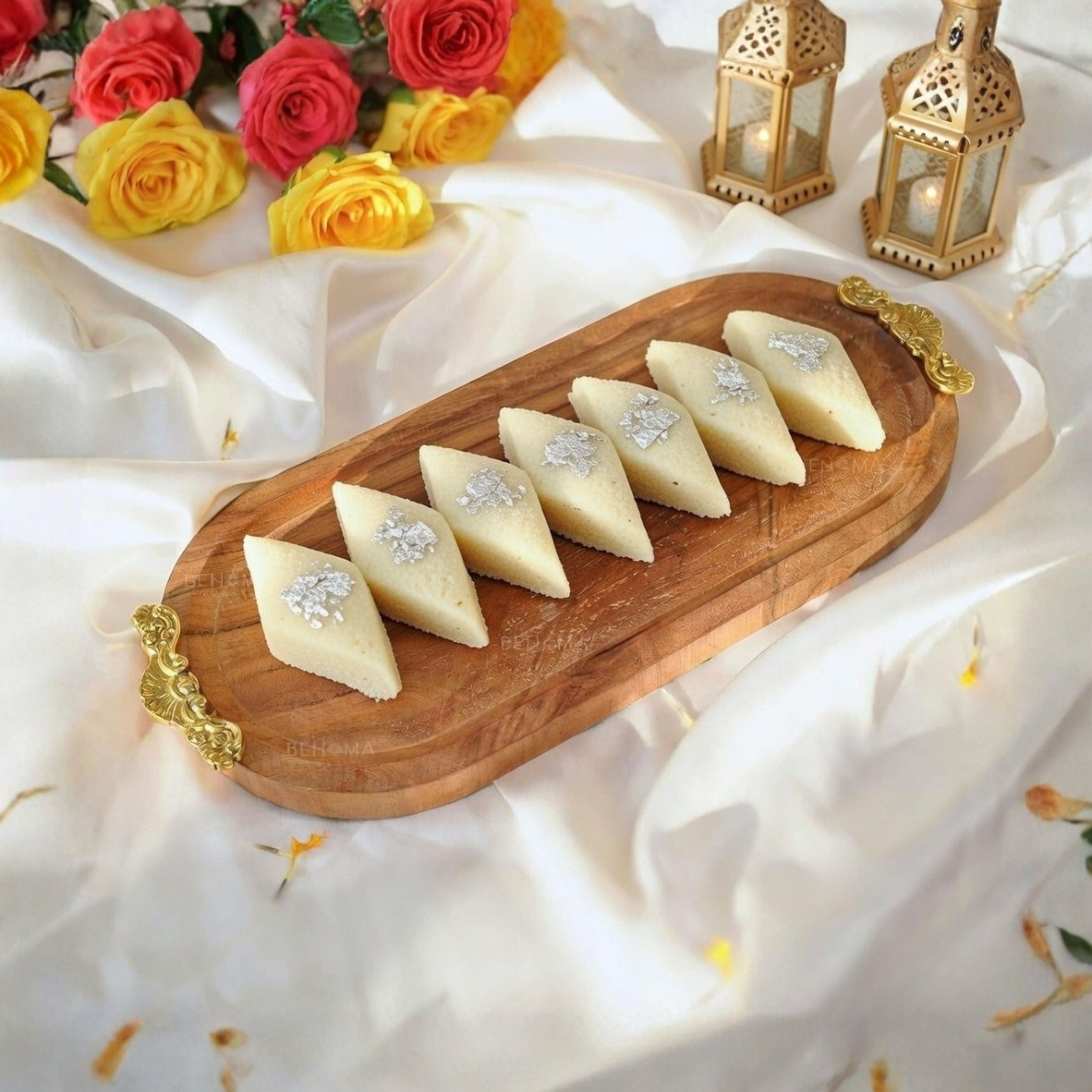 Wood & Brass Tray, Small
