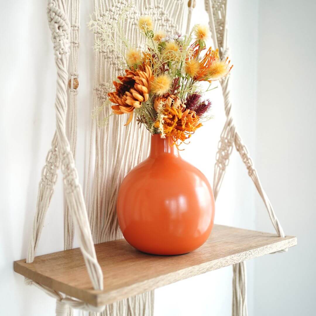 artificial flowers and vase orange 