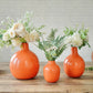 Metal Flower vase Orange Set of 3 