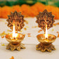 Brass Lakshmi - Ganesh Diya Set