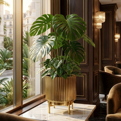 Fluted Metal Planter, Large (Planter Only)