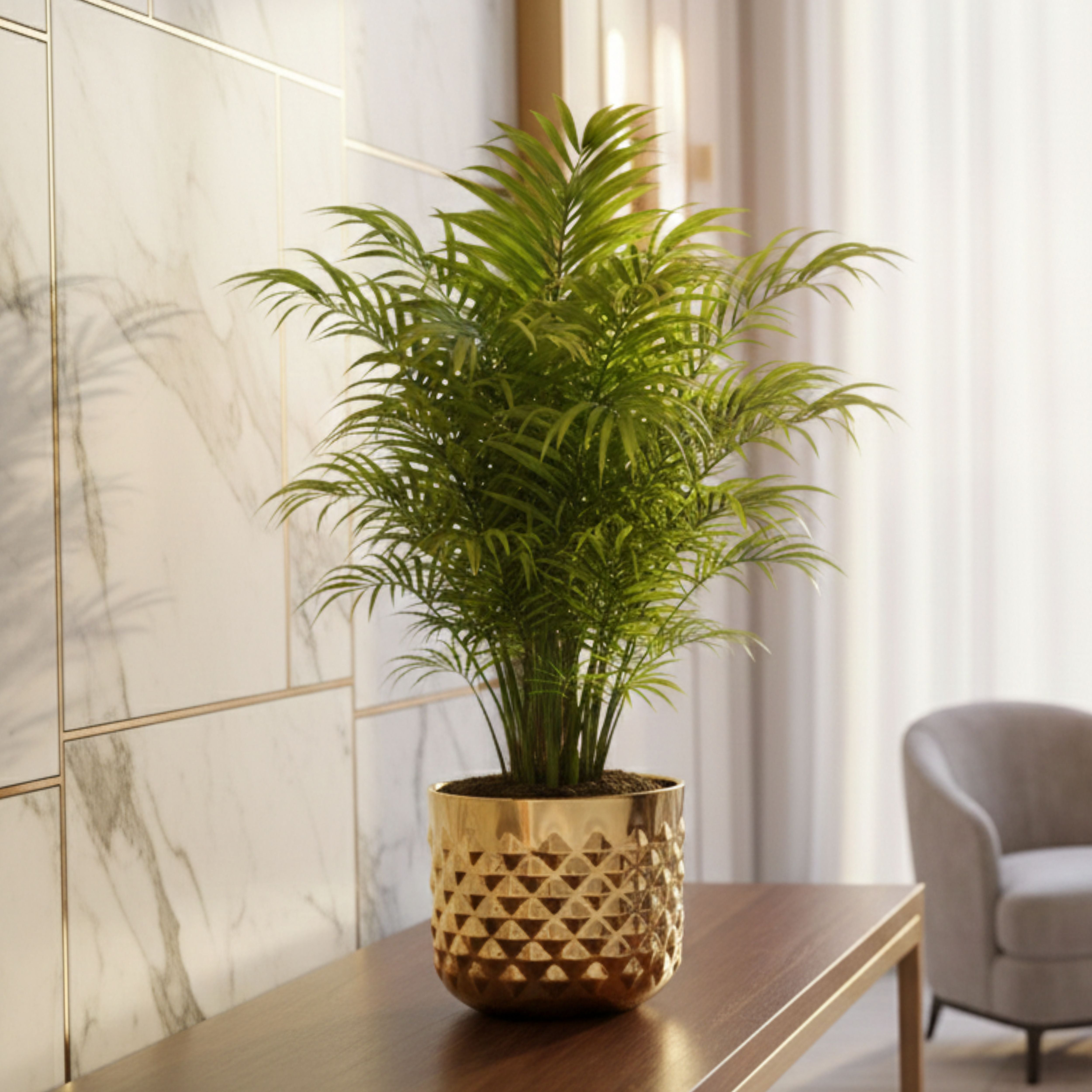 Pineapple Metal Planter, Gold