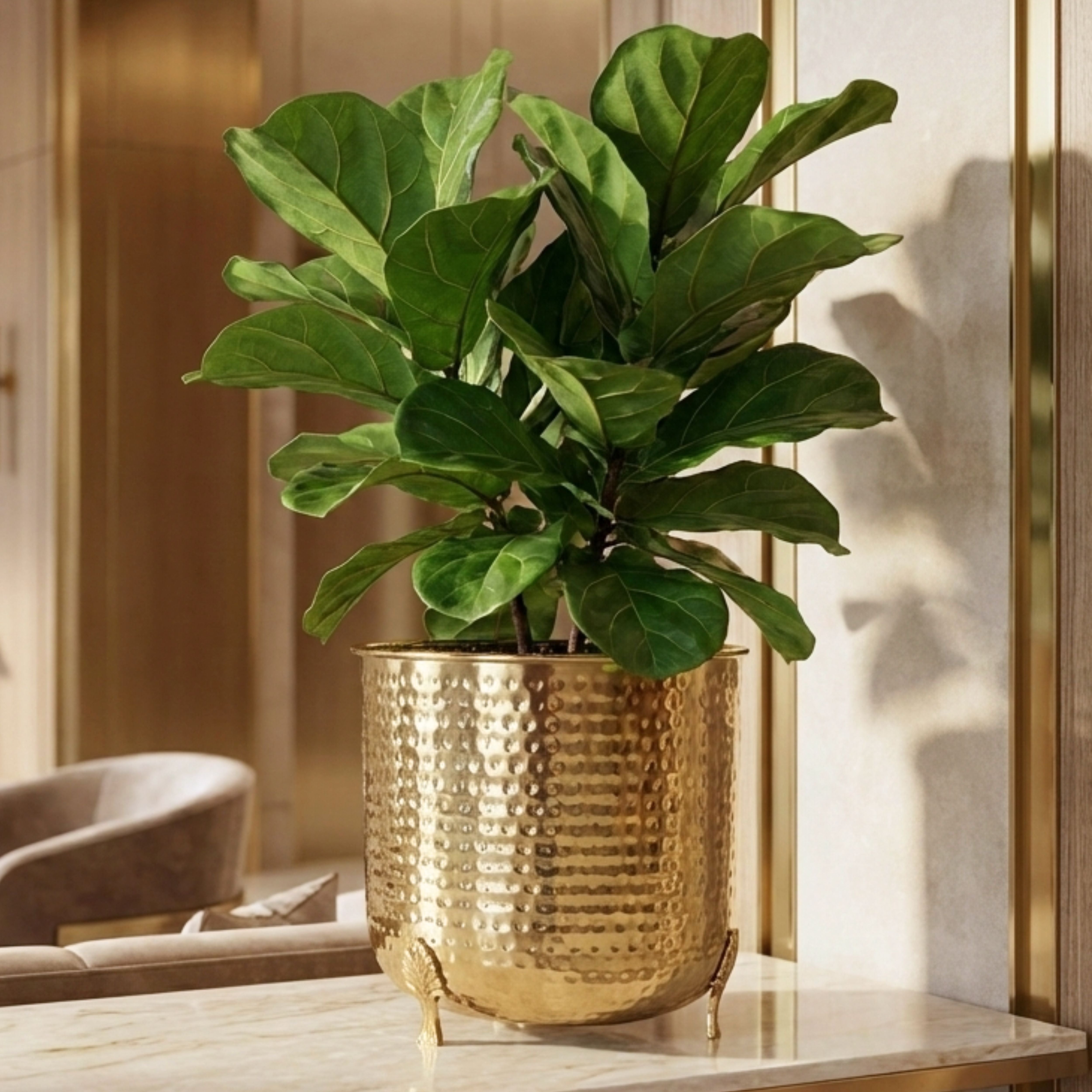 Leaf leg Metal Planter, Large (Pot Only)