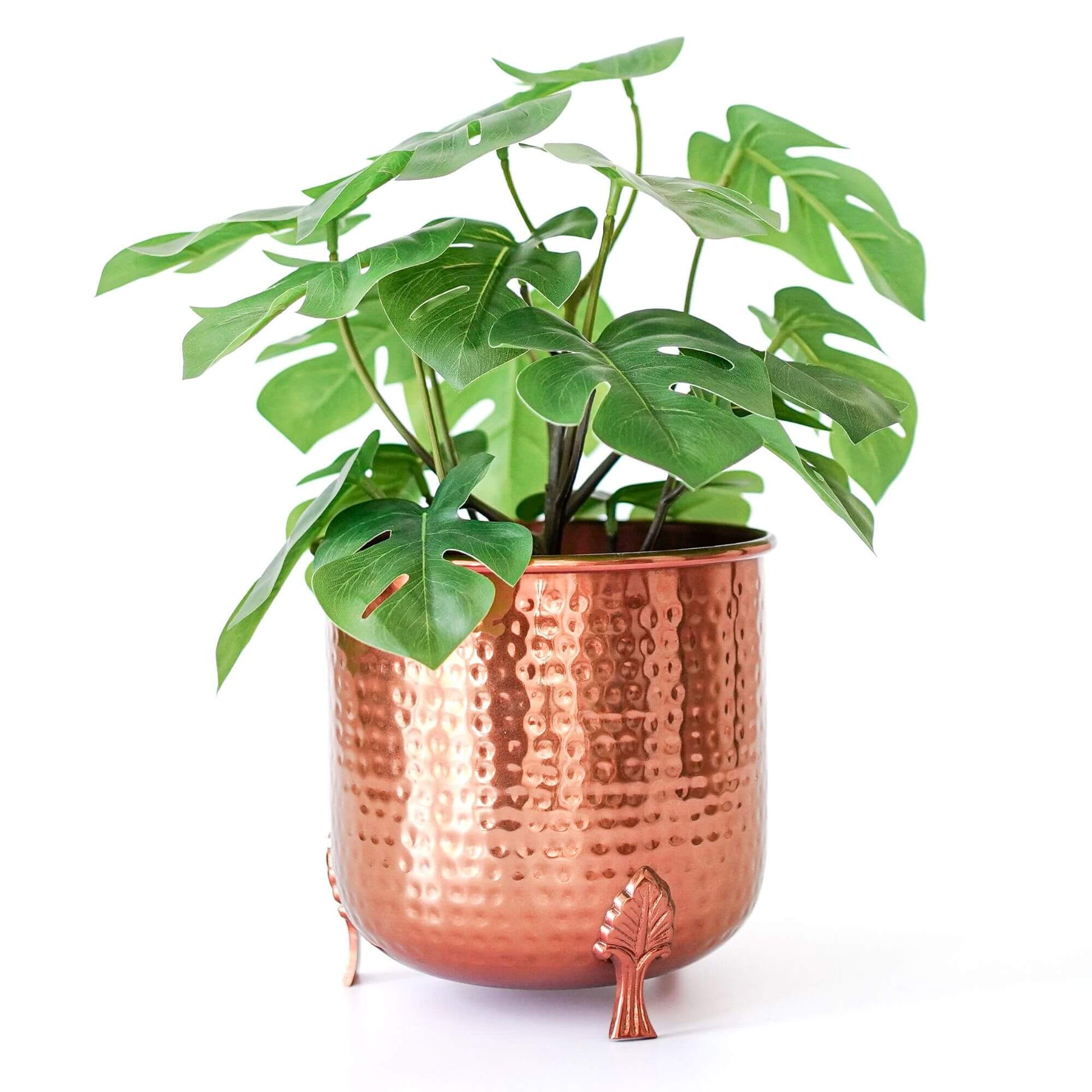 Metal Leaf leg plant stand Copper