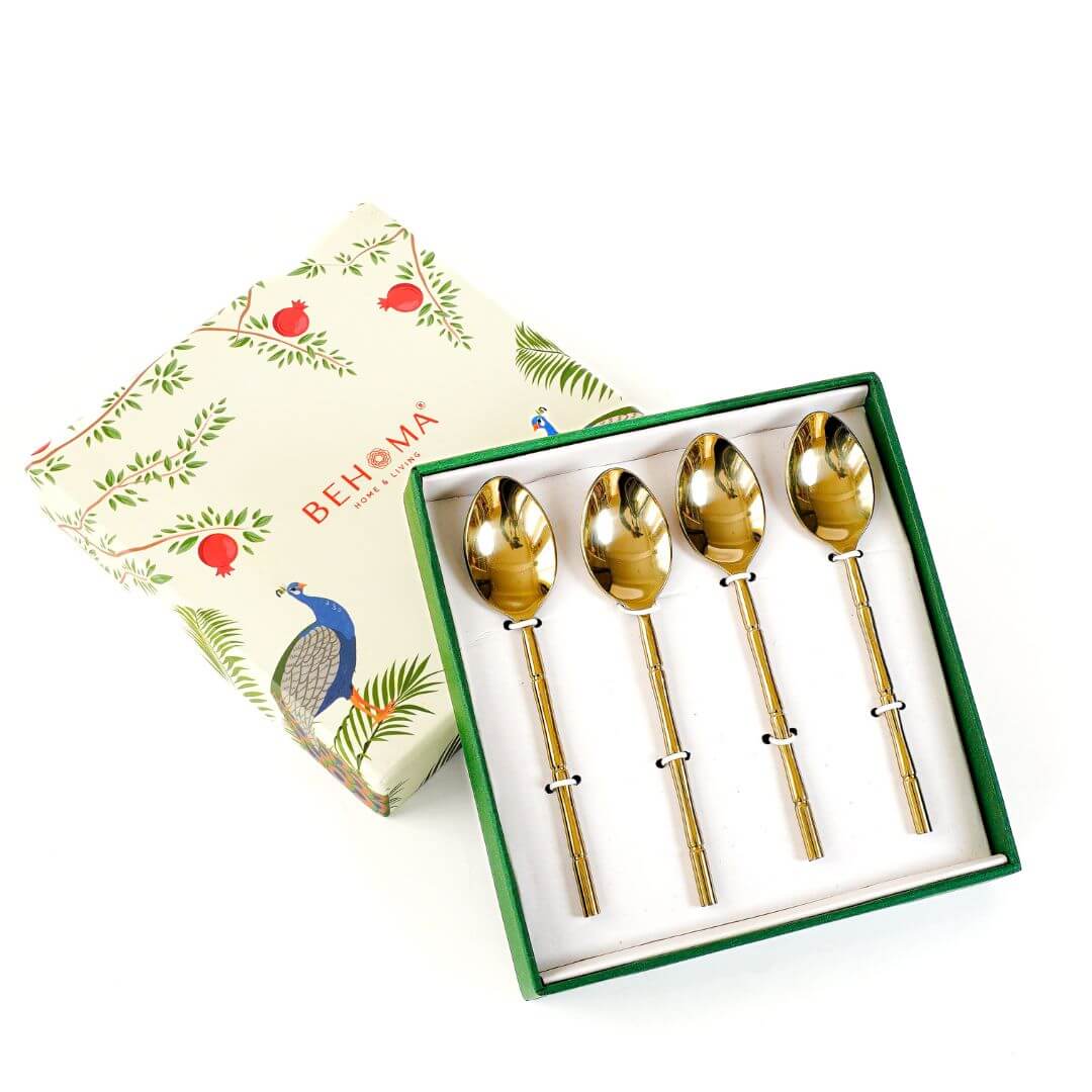 Stainless Steel Spoon (Gold) - Set of 4