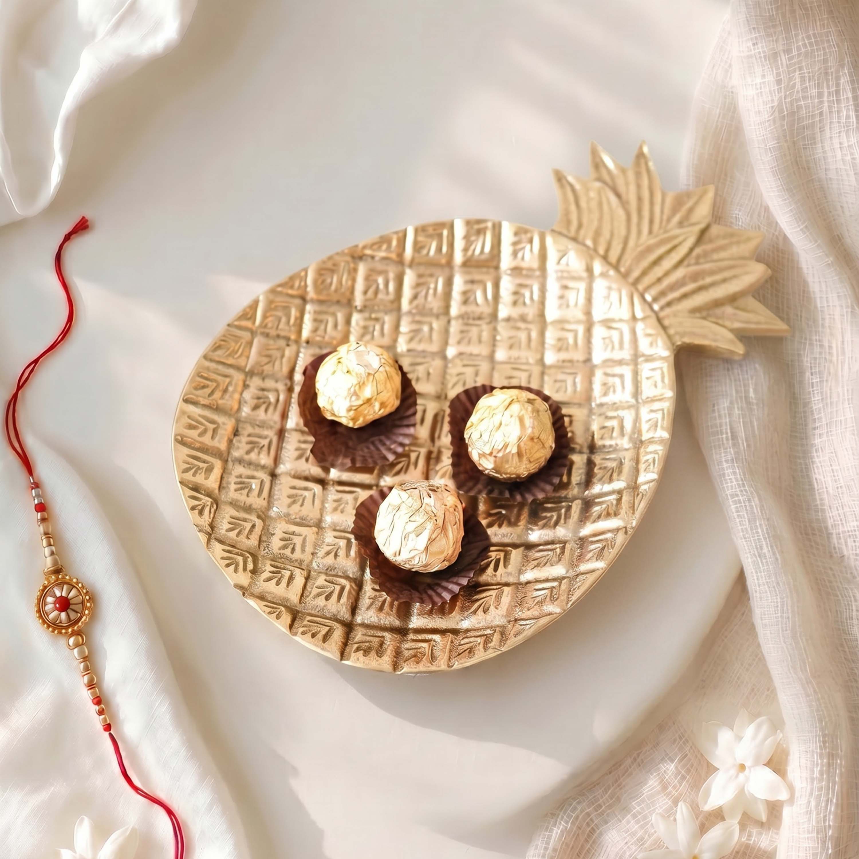 Pineapple Metal Tray, Gold