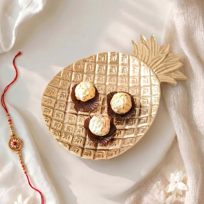 Pineapple Metal Tray, Gold