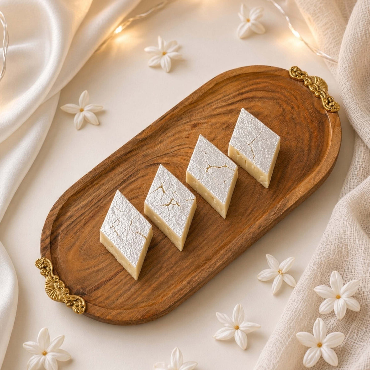 Wood & Brass Tray – Large