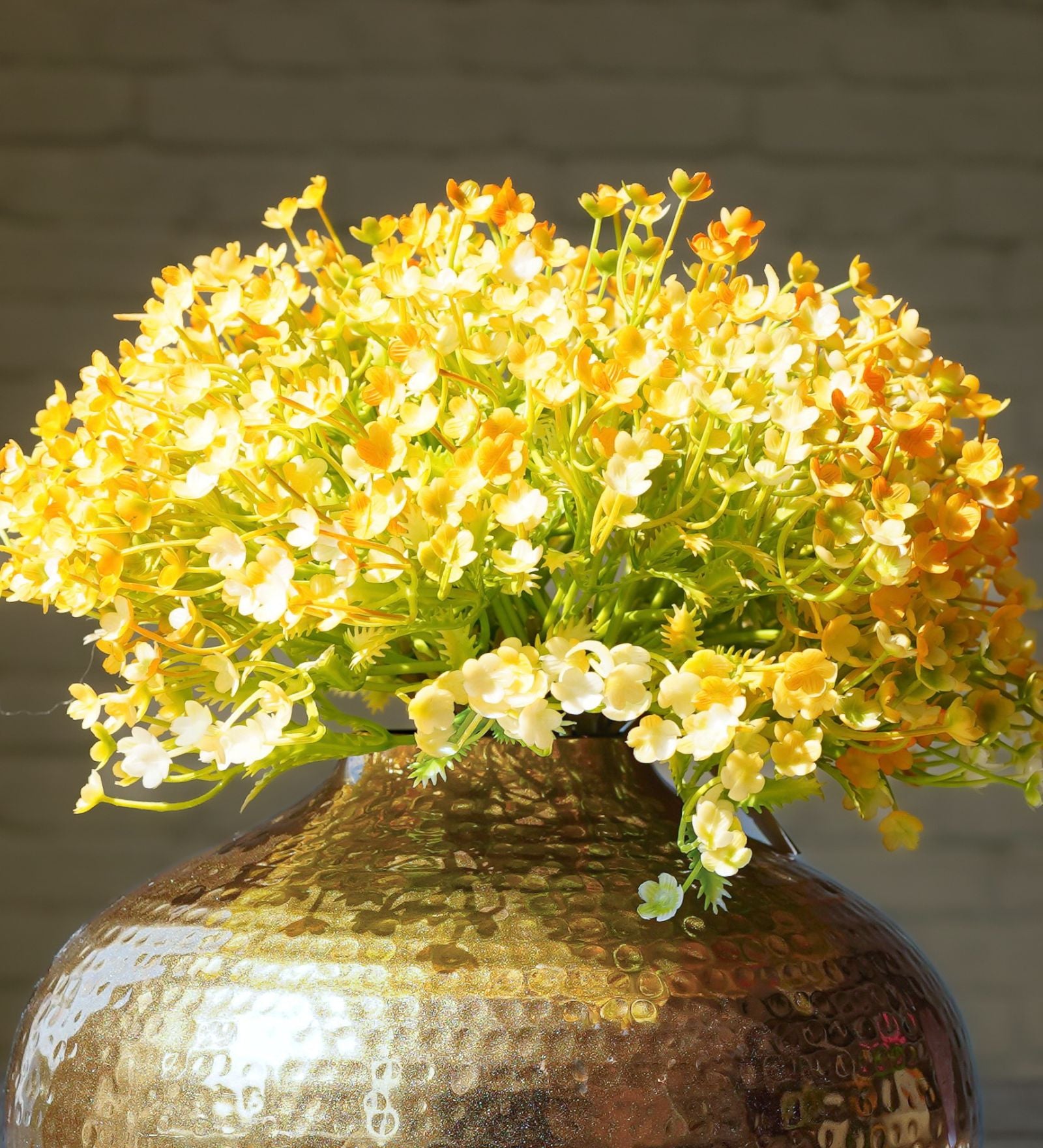 Baby's Breath Bouquet, Yellow (Faux flowers)