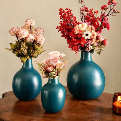 Opal Blue flower vase set of 3 