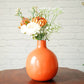 Orange bud metal flower vases with flower 