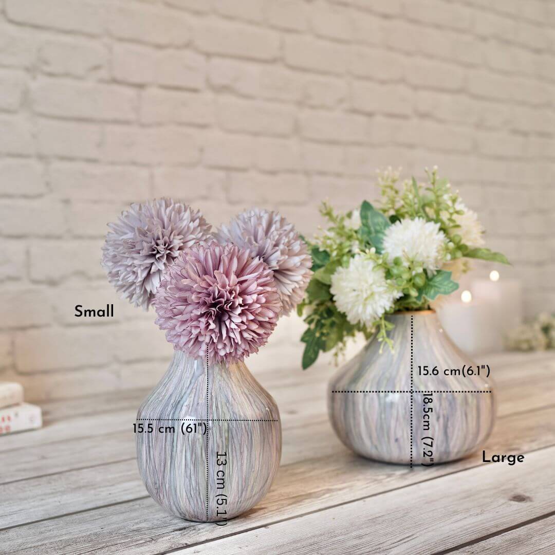 Multi color flower vase set of 2 