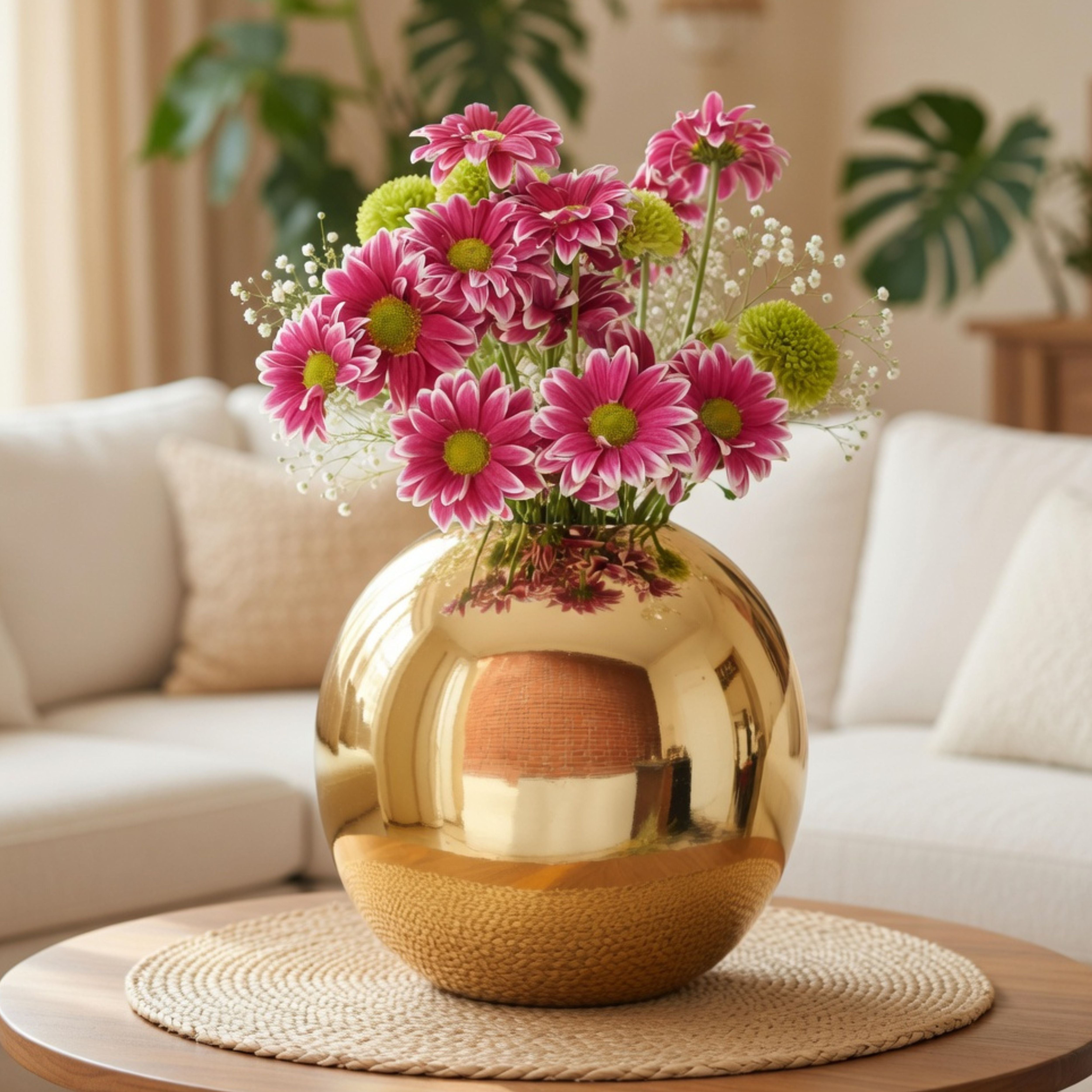 Metal Flower Vase Large | Gold