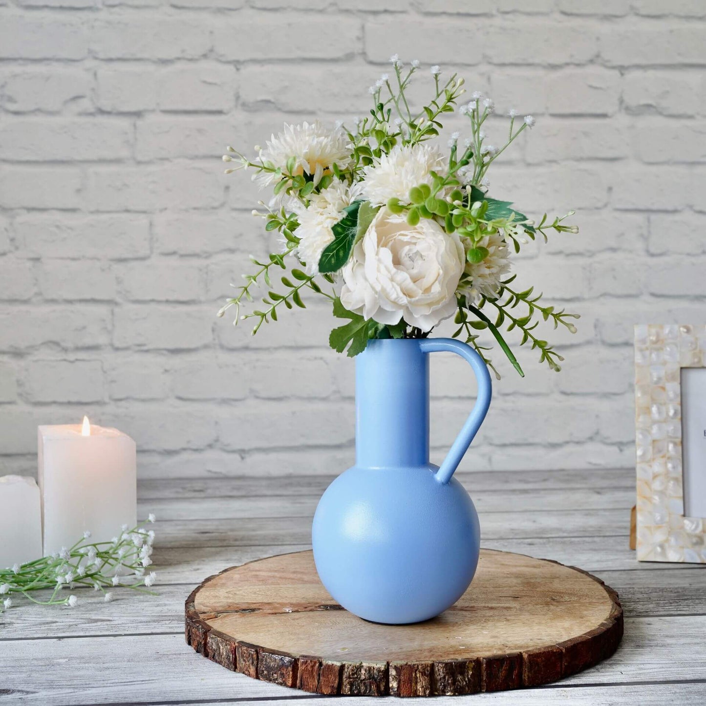 Jug shaped flower vase, Blue 
