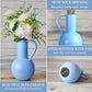 Metal jug shape flower vase blue 