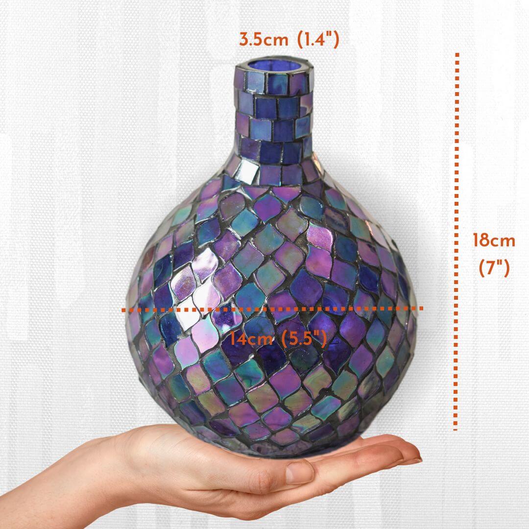 Moroccan style purple flower vase 