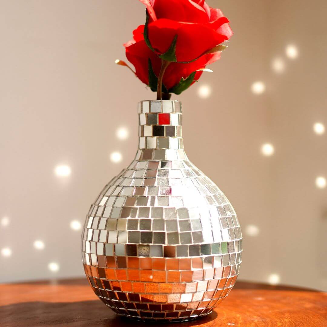Disco ball flower vase