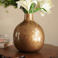 Antique Gold Metal Flower Vase - Behoma