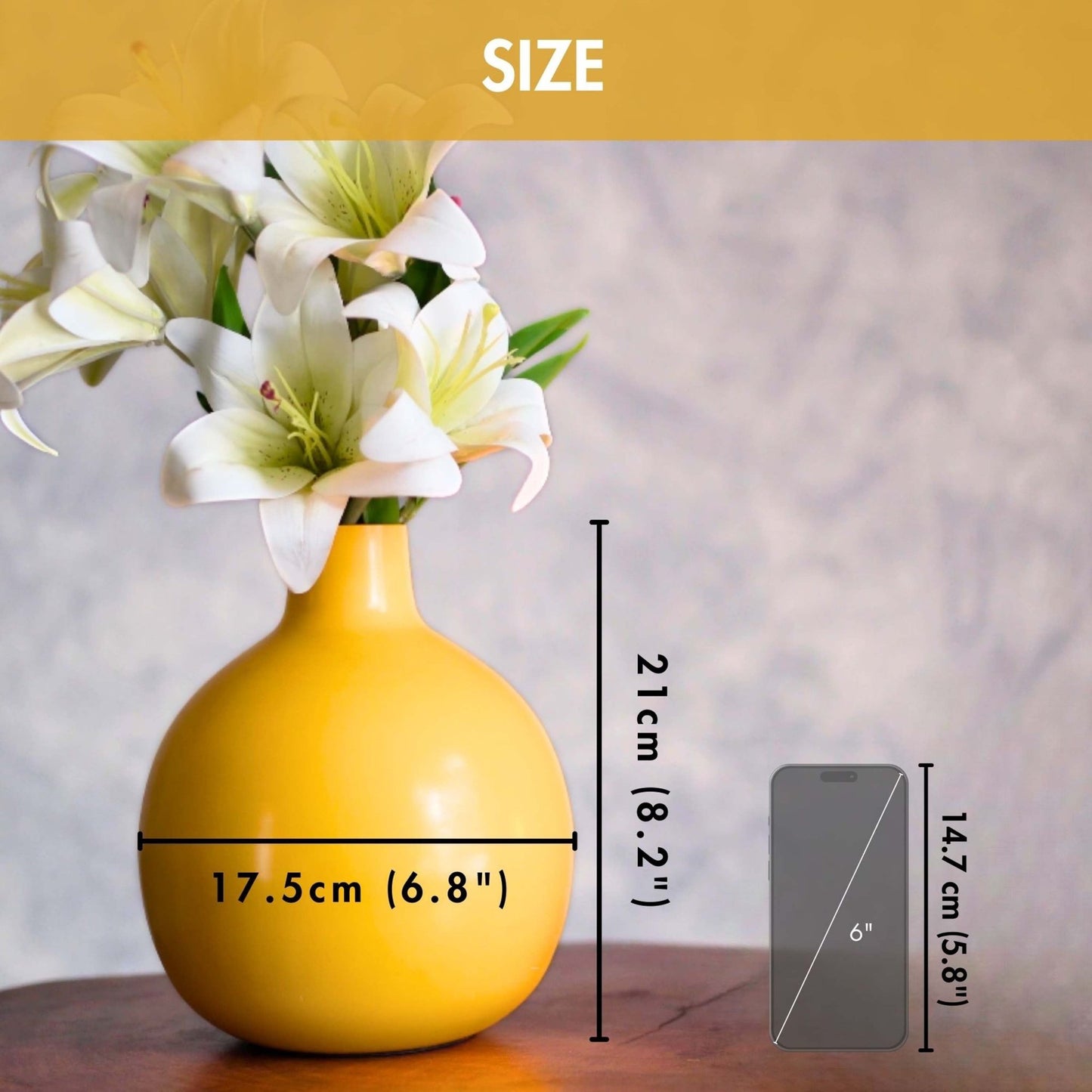 Metal Vase, Large, Birthday Gift 