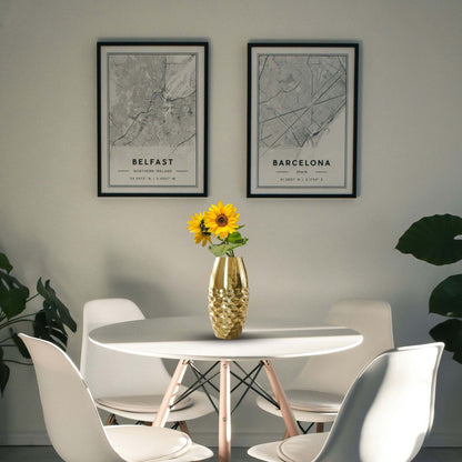 Behoma Metal Modern Half Hammered Flower Vase, Gold, 8.1'' - Behoma