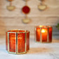 Behoma Textured Orange Glass Votive Candle Holder, Set of 2 - Behoma