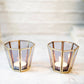 Behoma Textured Orange Glass Votive Candle Holder, Set of 2 - Behoma
