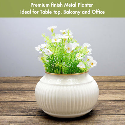 White metal indoor planter Behoma