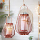 Cage Candle Holder, Copper - 9.8''X 7.8'' - Behoma